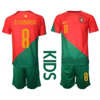 Koszulka piłkarska Portugalia Bruno Fernandes #8 Strój Domowy dla dzieci MŚ 2022 tanio Krótki Rękaw (+ Krótkie spodenki)